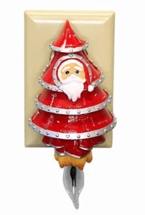SANTA IN SPACESHIP NIGHTLIGHT W/FLICKER LIGHT 6.5"H