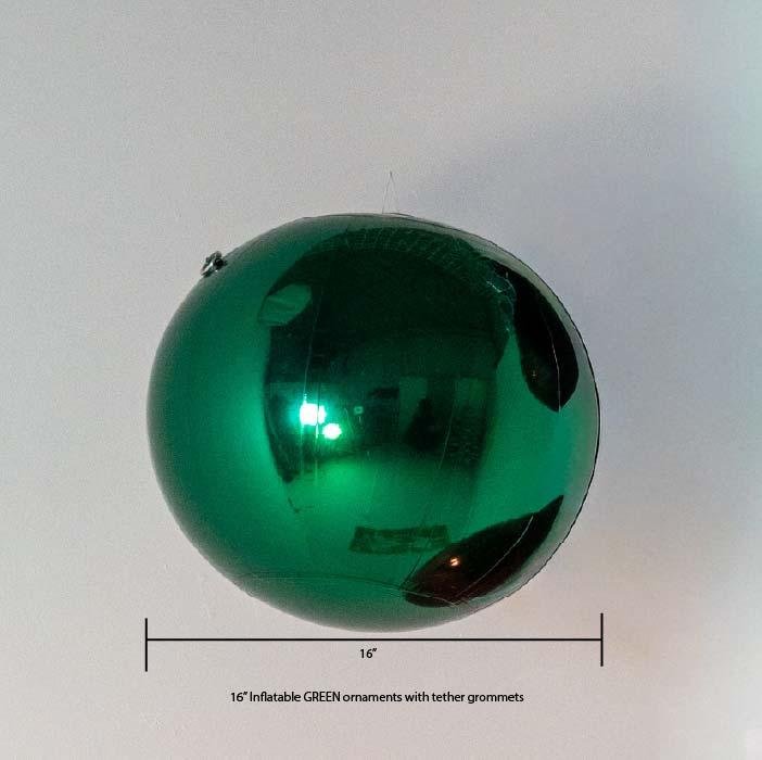 Emerald Green Inflatable Ornament 15.75" Dia - Image 2