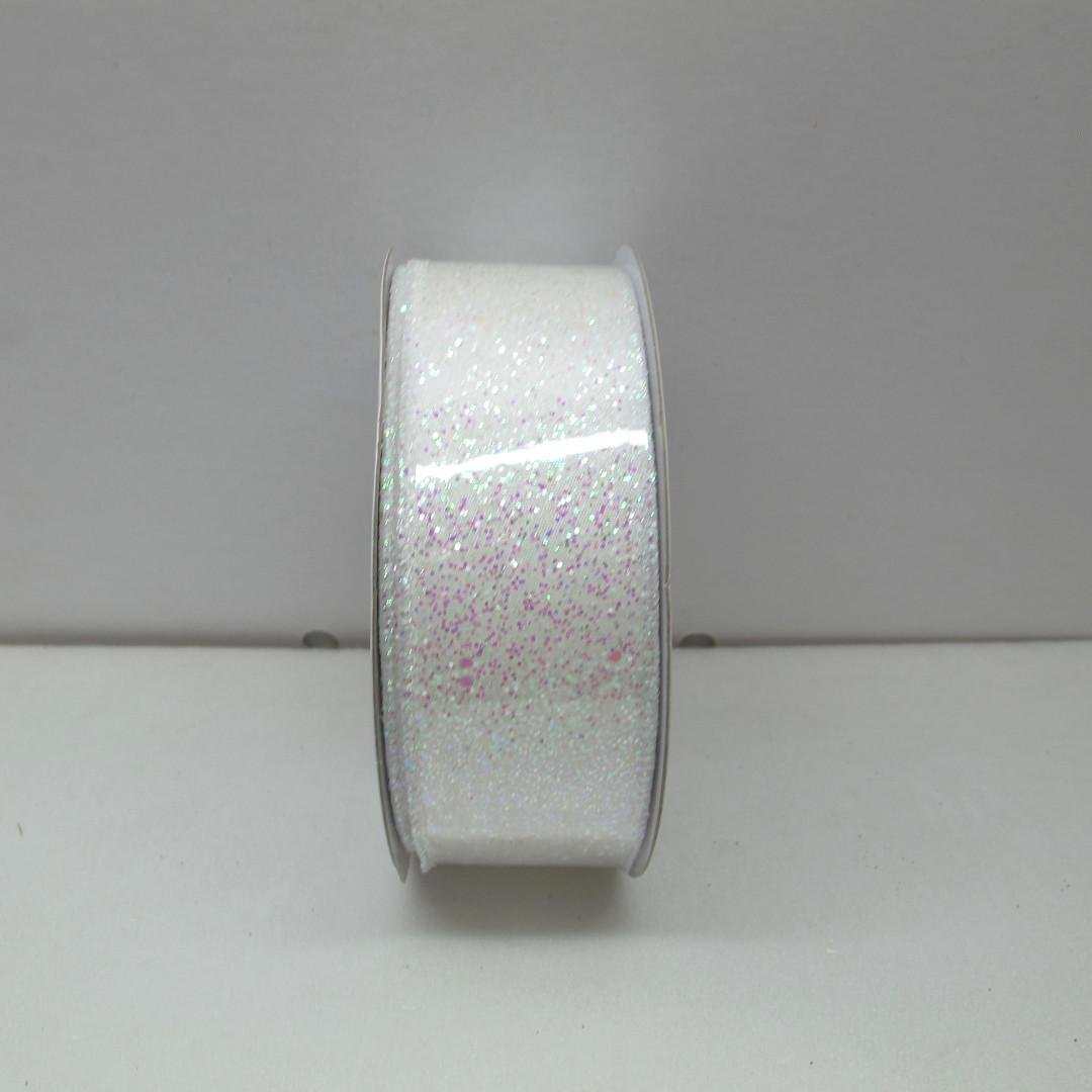 White Sparkle Ribbon 1.5"x10yd