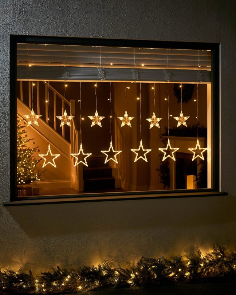 Flashing Star Curtain Net Light — Blue