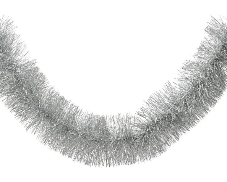 Shiny Silver Tinsel Garland 8.85'