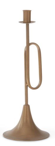 15.5" Gold Trumpet Taper Candle Holder