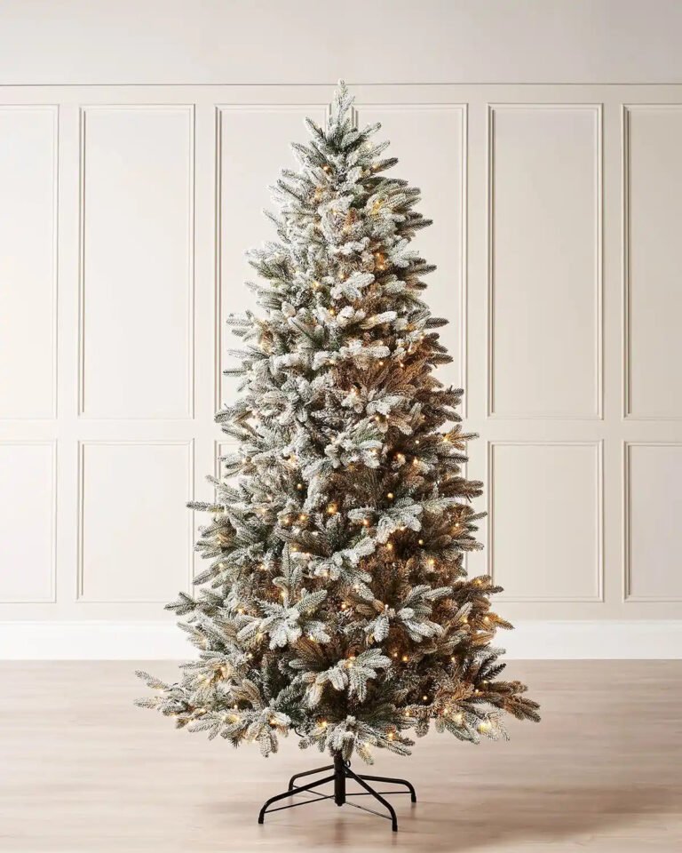 Pre-Lit Slim Snow Flocked Christmas Tree, 5 ft — 5 ft / 1.5 m