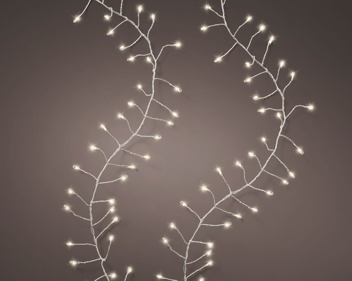 LED Micro Warm White 480 Lights 19.7 ft. Compact Light Set on Silver Wire