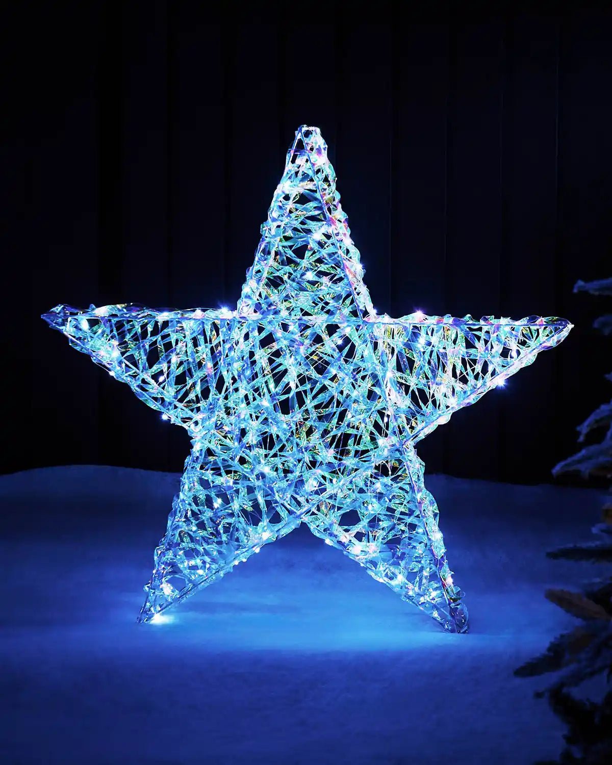 Pre-Lit 3D Iridescent Star Silhouette, 81 cm