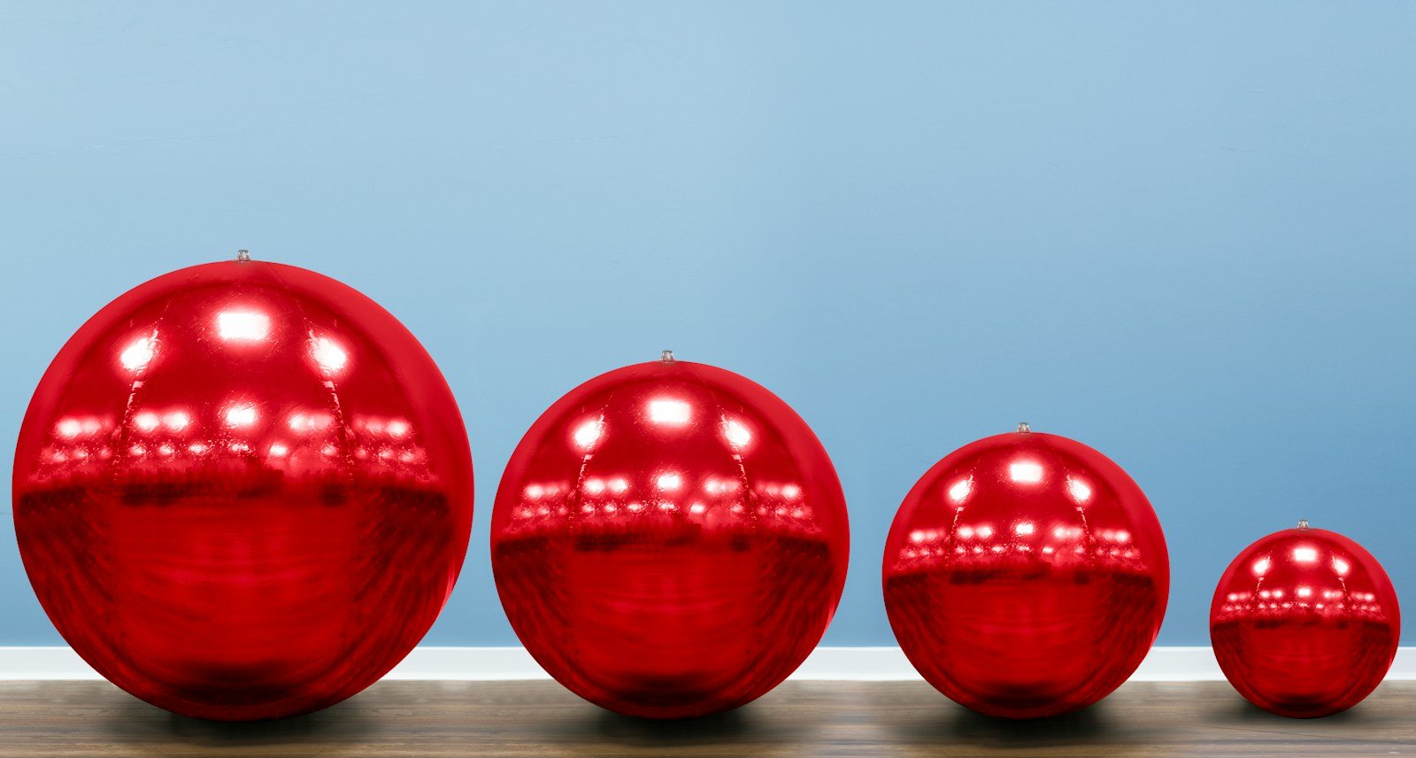 100cm Metallic Red Inflatable Mirror Ball - Image 10