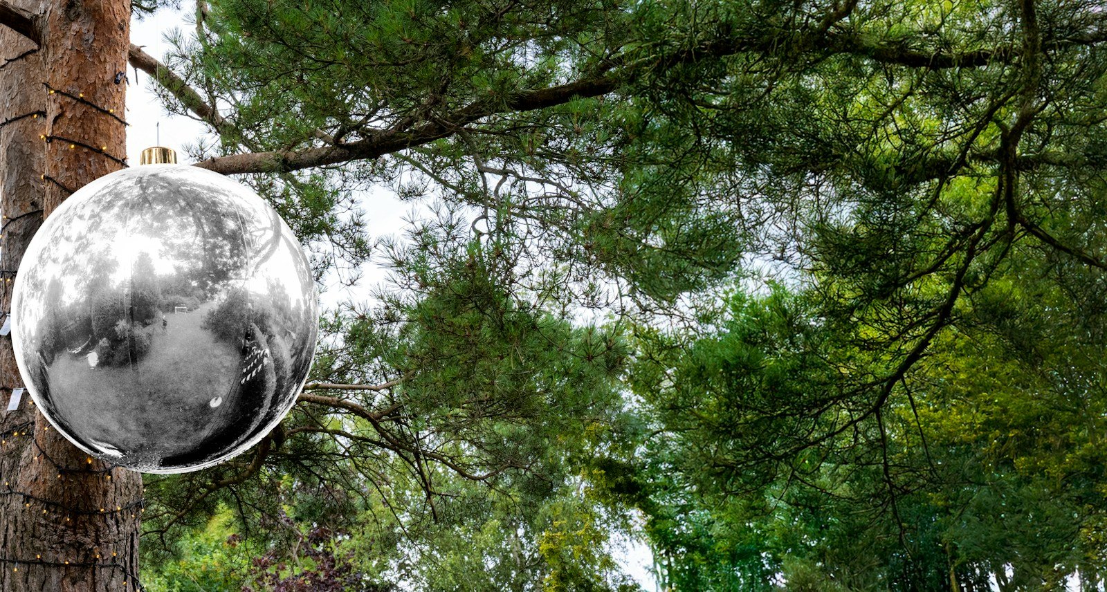 100cm Metallic Silver Inflatable Mirror Ball