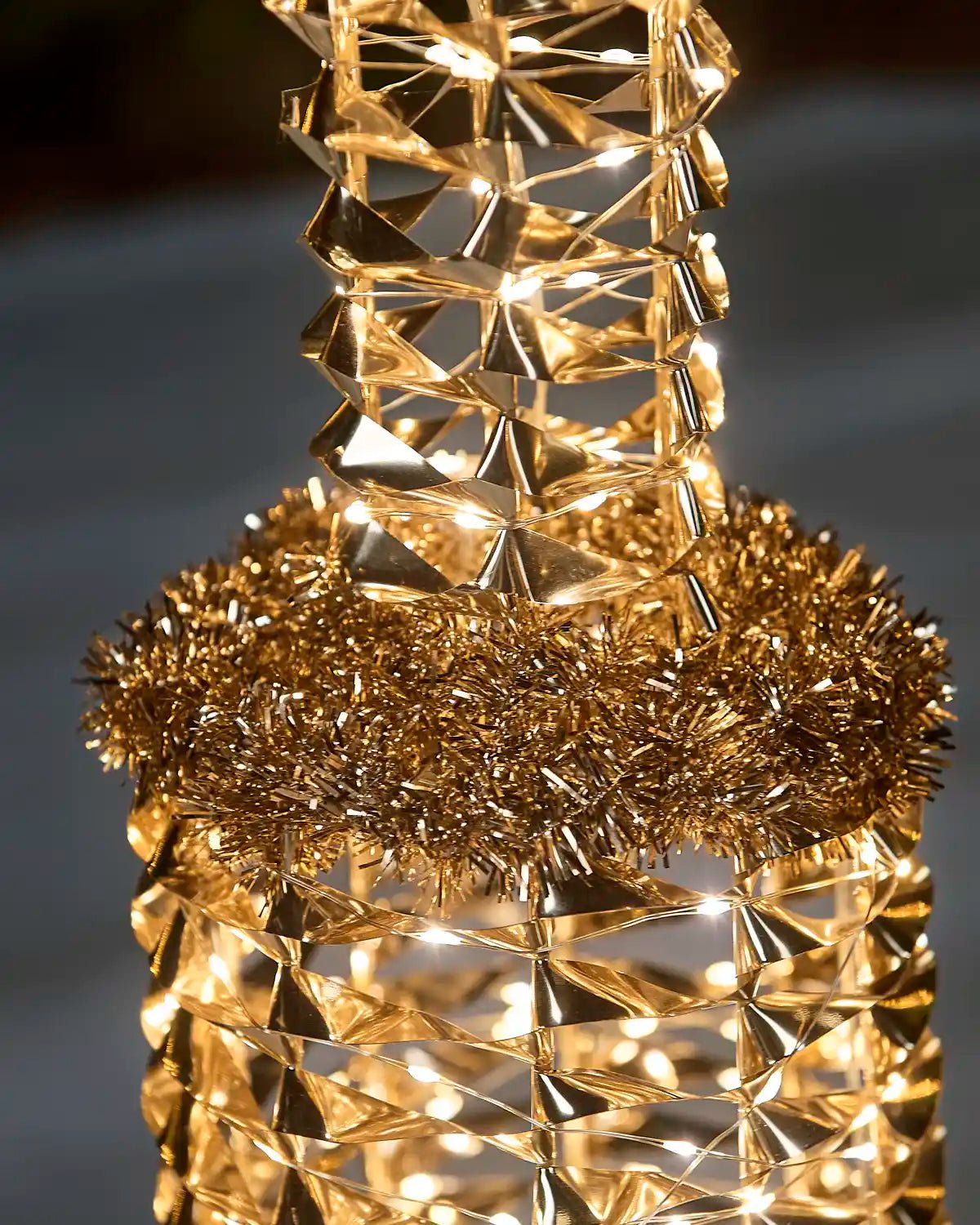 Pre-Lit Twinkling Gold Lamp Post, 6 ft - Image 3