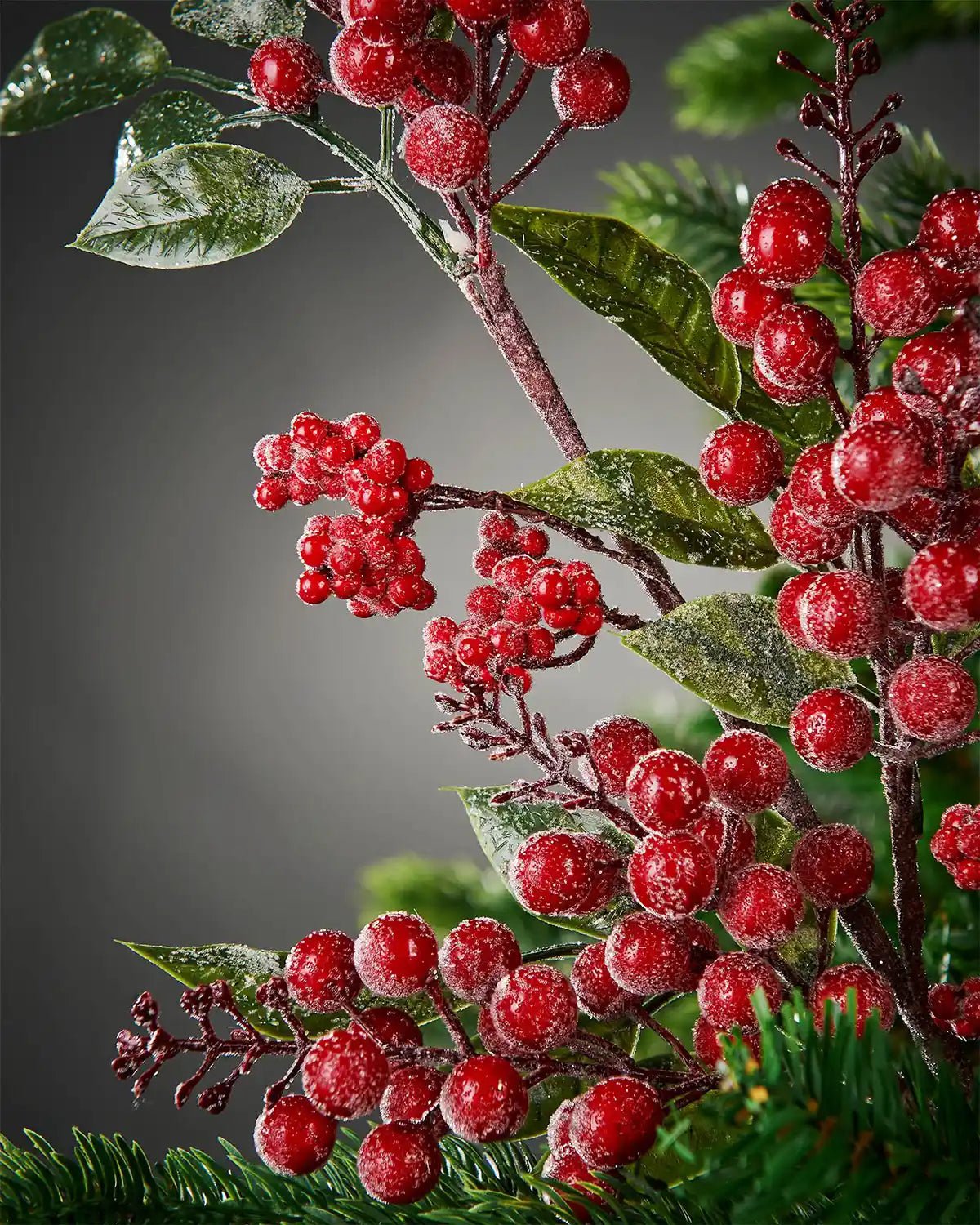 Frosted Mixed Berries Spray, Red, 72 cm - Image 4
