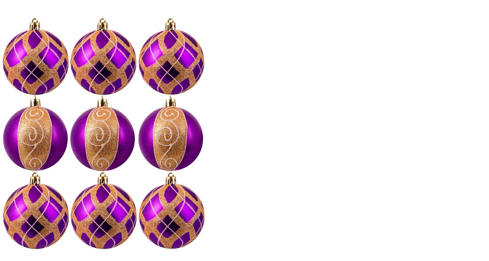 Hand Painted Shatterproof Bauble Design 10 (9-12 Pack) - Image 2
