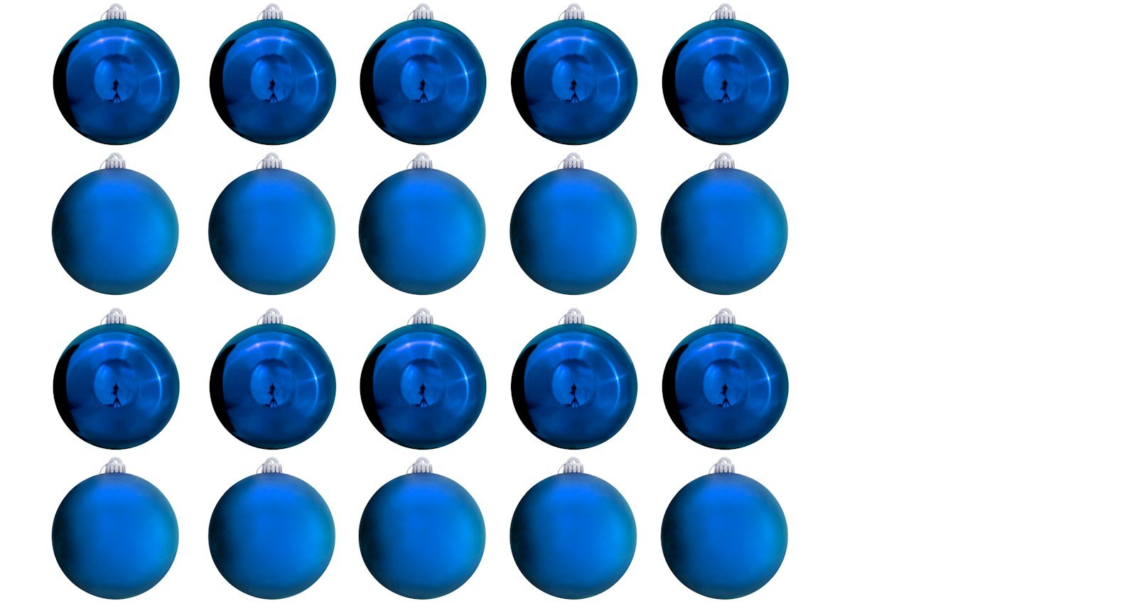 Bulk Blue Bauble Sets Shiny/Matte 6cm-25cm (Indoor/Outdoor use) - Image 2