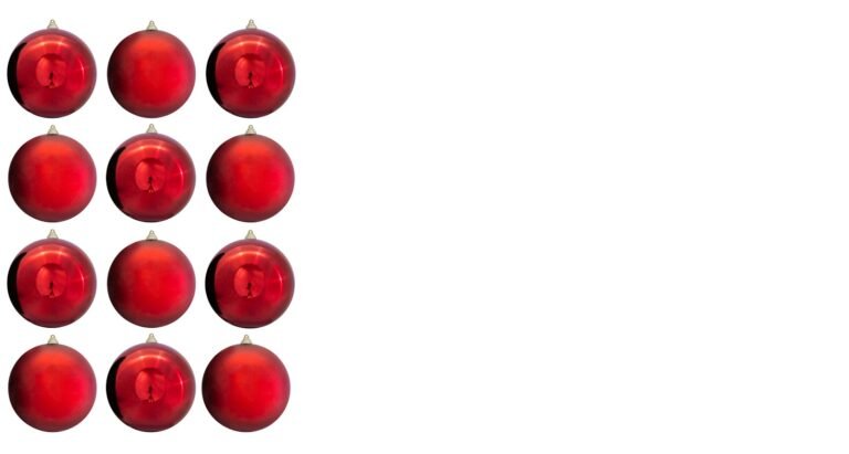20cm Red Bauble Set Shiny/Matt (12 pc)