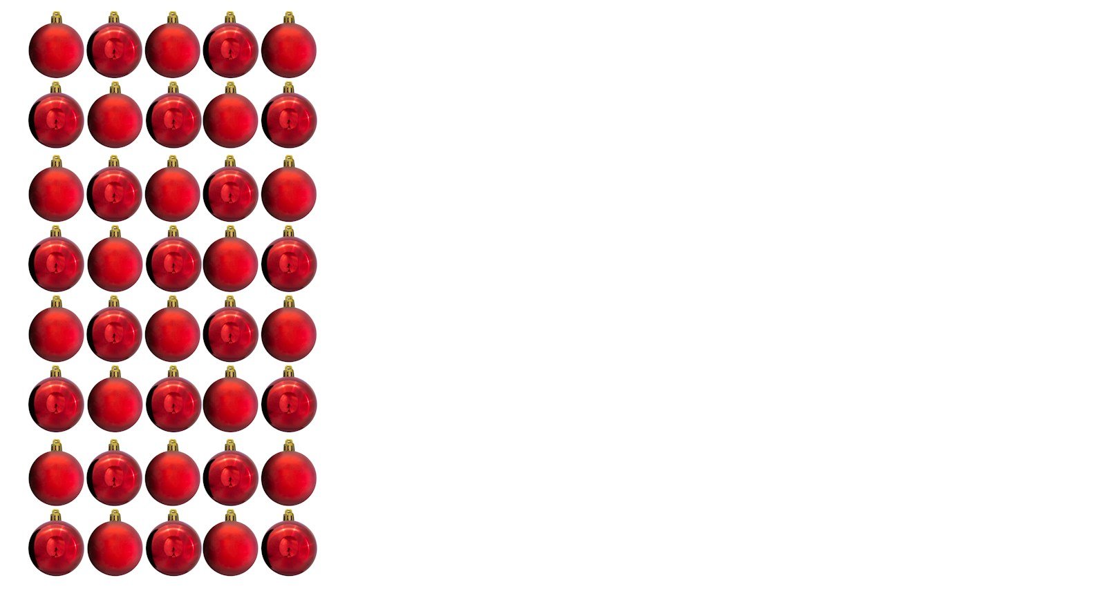 Red Christmas Baubles - 40 Pack - 6cm Shiny & Matt Finish