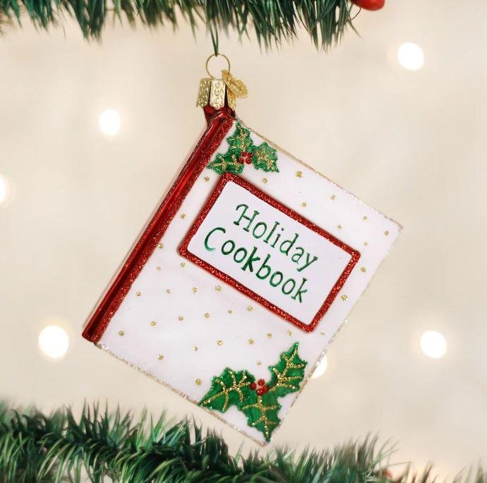 Old World Holiday Cookbook Glass Christmas Ornament - Image 4