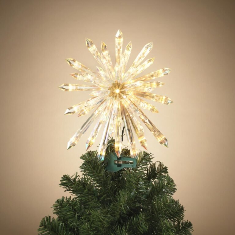 Clear Crystal Starburst Tree Topper 13.5"