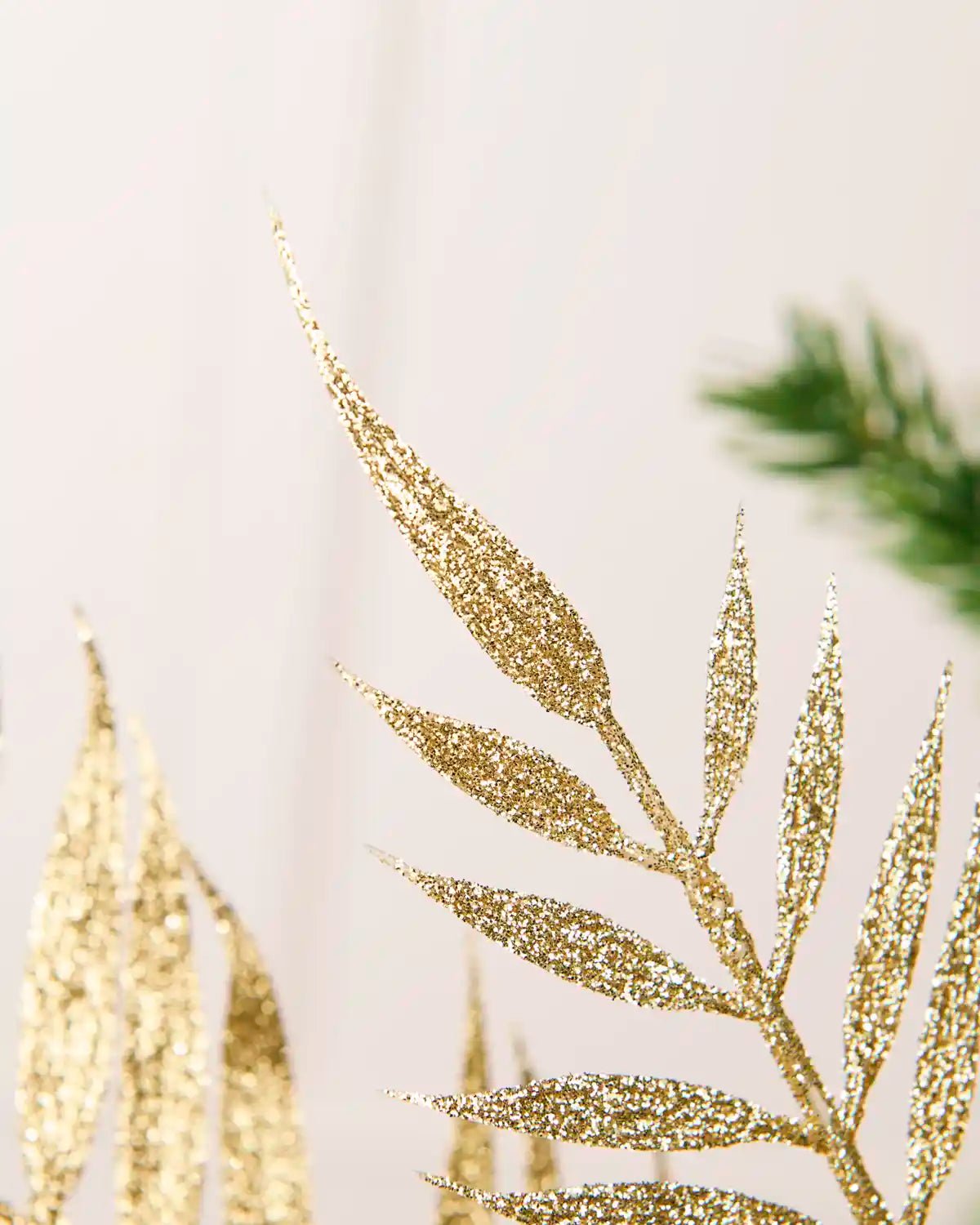 Glitter Fern Leaf Christmas Tree Spray, 65 cm - Image 4
