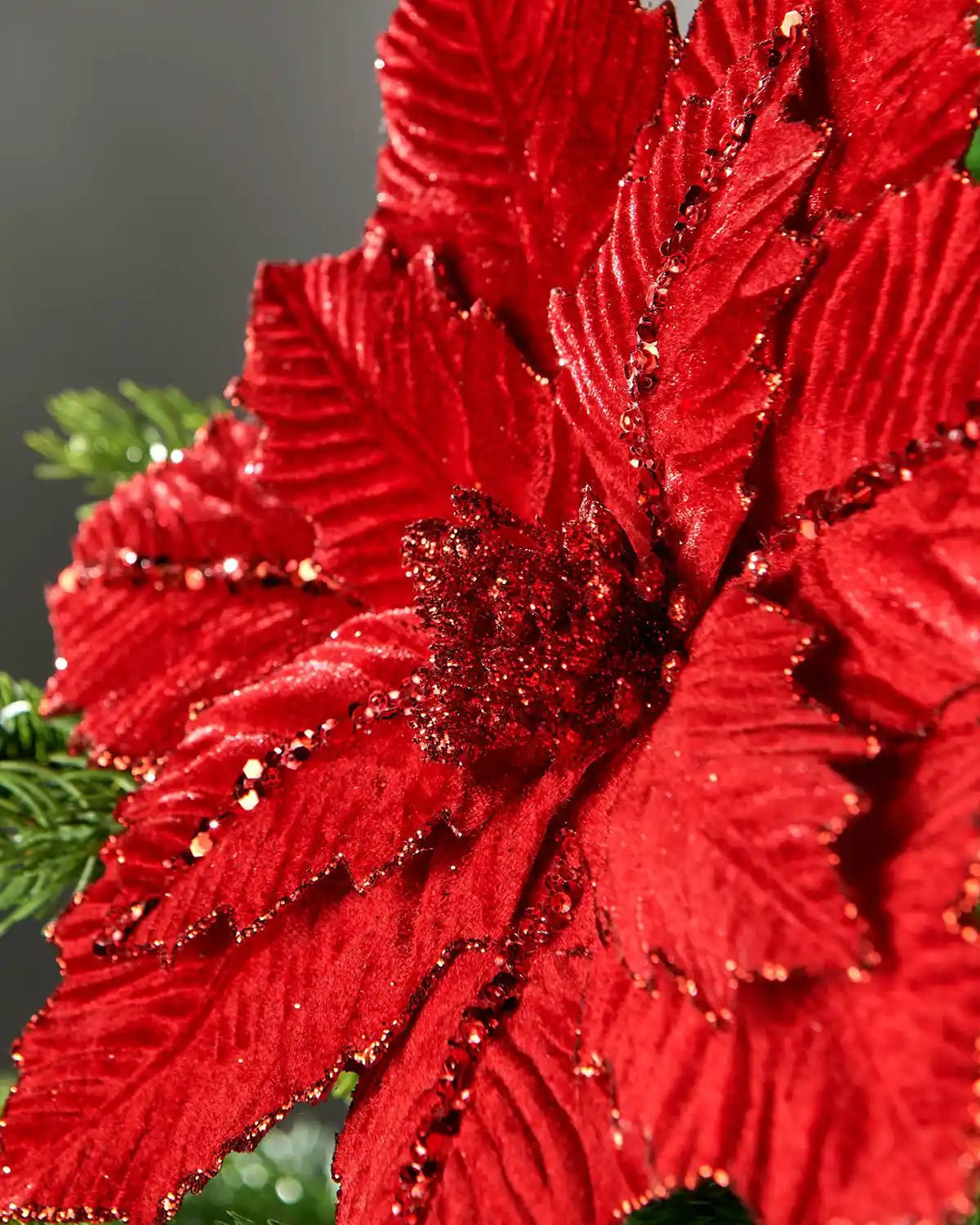 Red Artificial Poinsettia Flower, 28 cm - Image 3