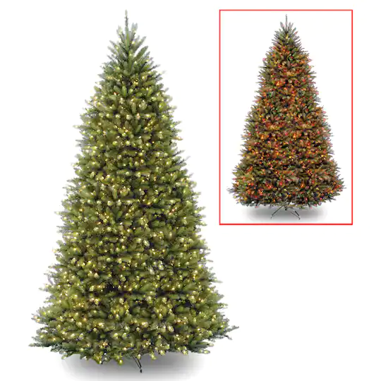 12ft. Prelit Dunhill PowerConnect Fir Artificial Christmas Tree, Dual Color LED Lights