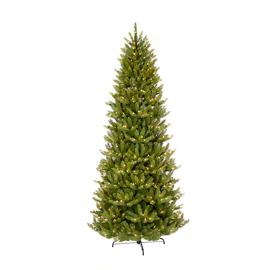 10ft. Pre-Lit Slim Fraser Fir Artificial Christmas Tree, Clear Lights — Height: 10'