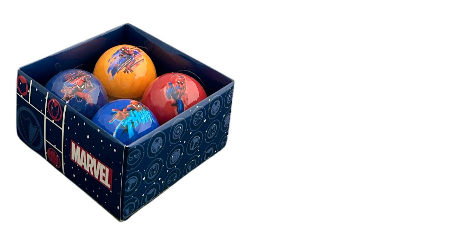 4pc Comic Book Spider-Man Baubles - Marvel Licenced