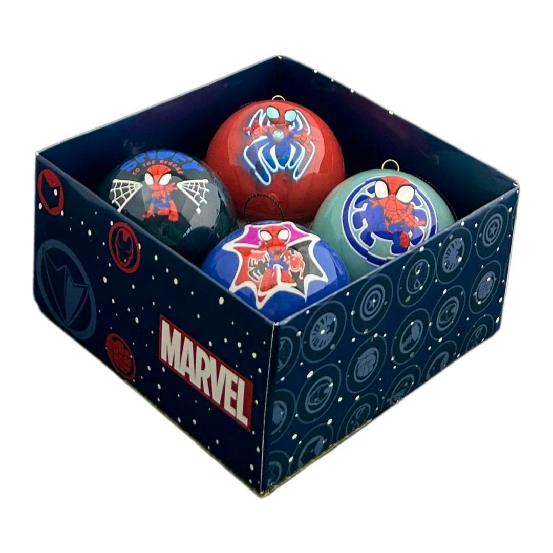 7.5cm Comic Book Spidey Baubles (4pc) - Marvel Licensed - Image 3
