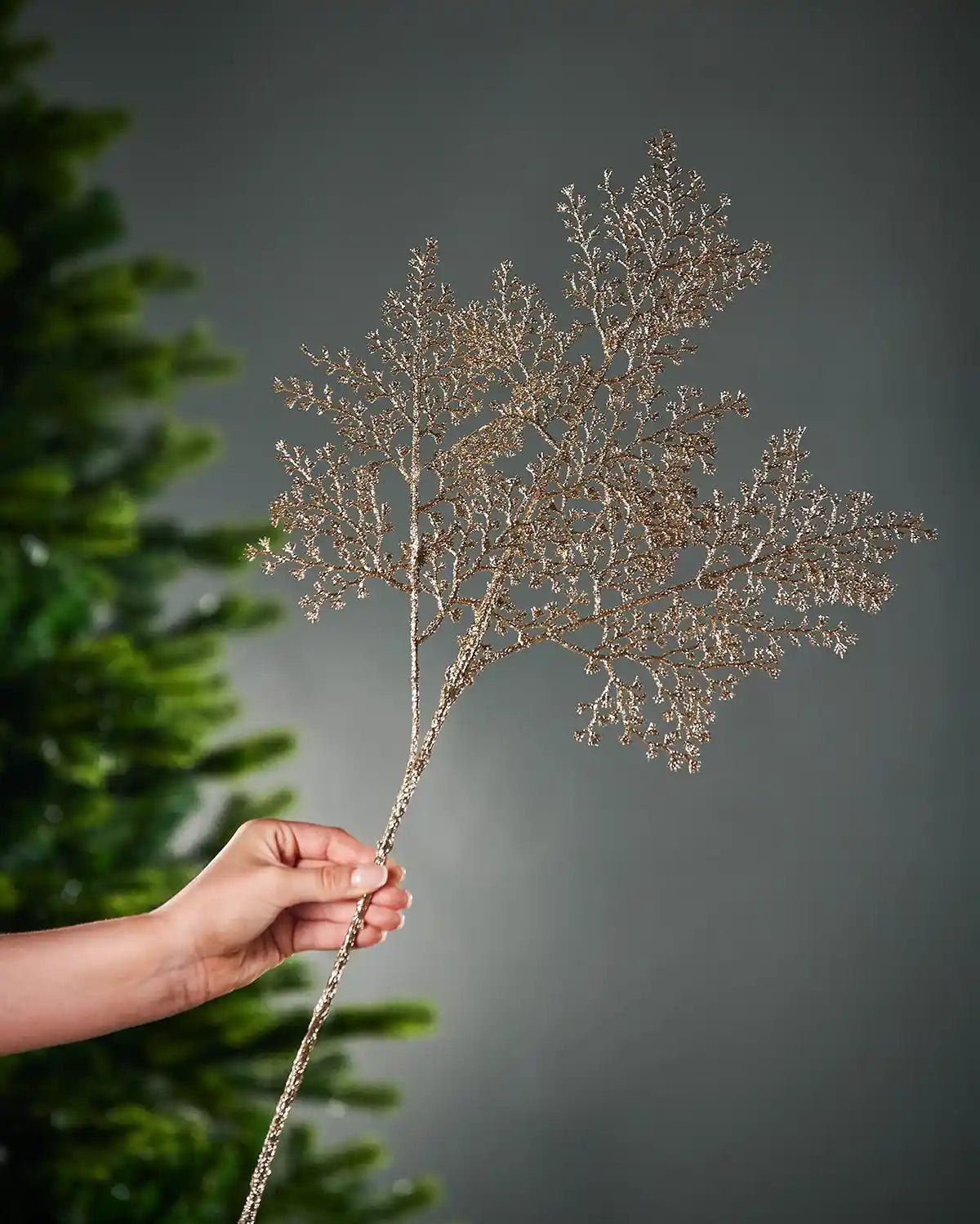 Gold Leaf Christmas Tree Spray, 70 cm - Image 4