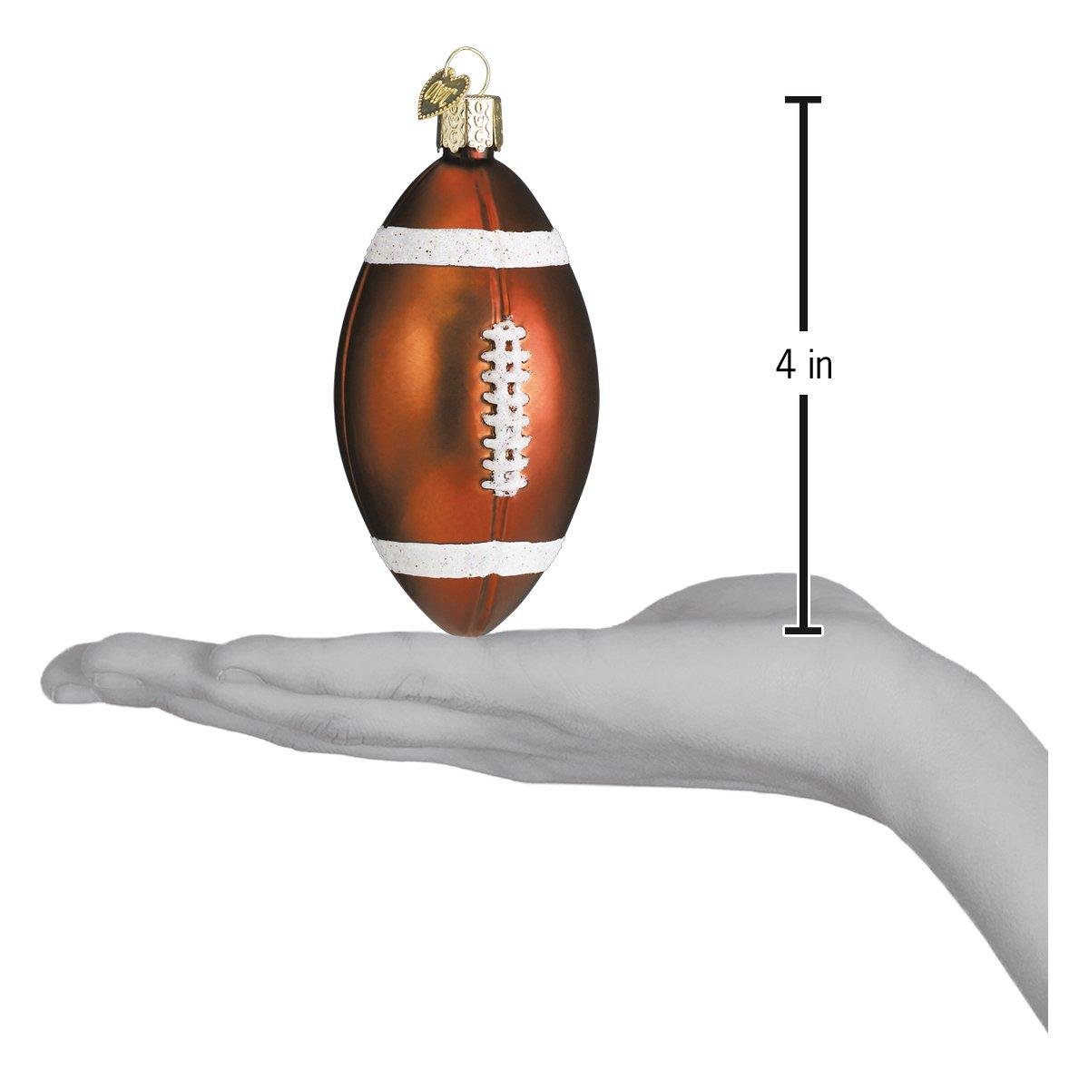 Old World Football Glass Christmas Ornament - Image 4