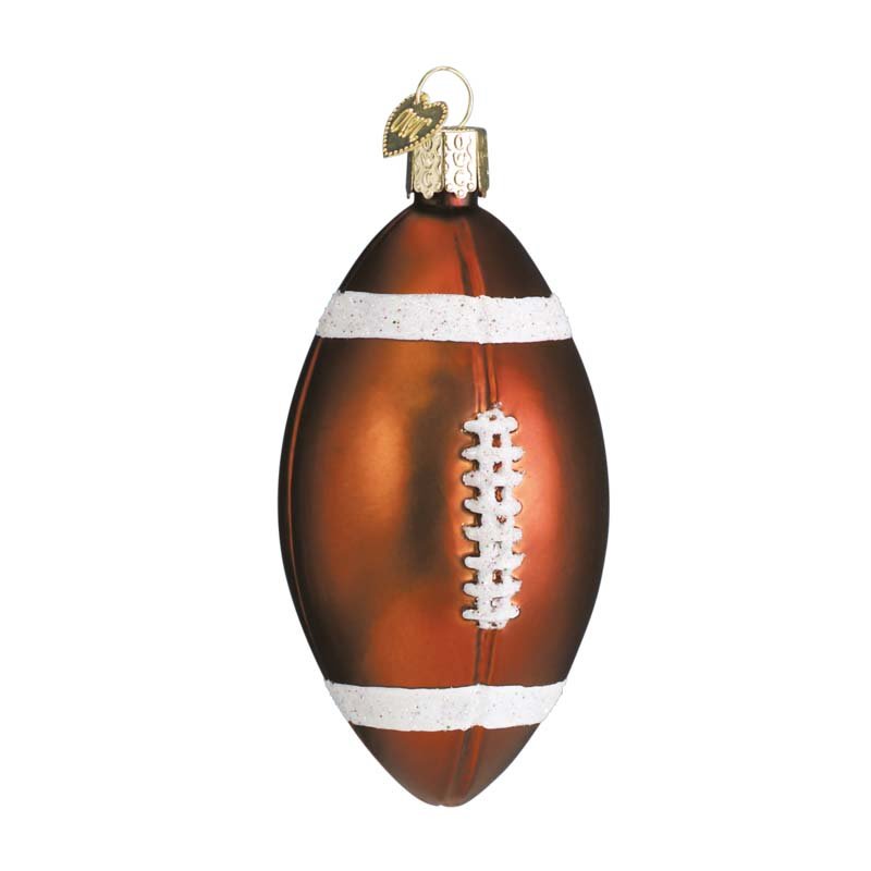 Old World Football Glass Christmas Ornament - Image 3