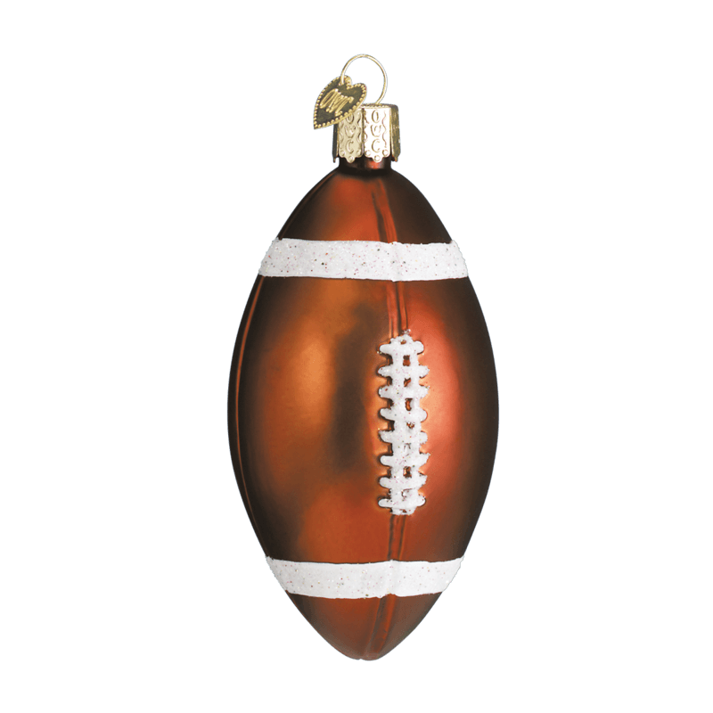 Old World Football Glass Christmas Ornament - Image 2