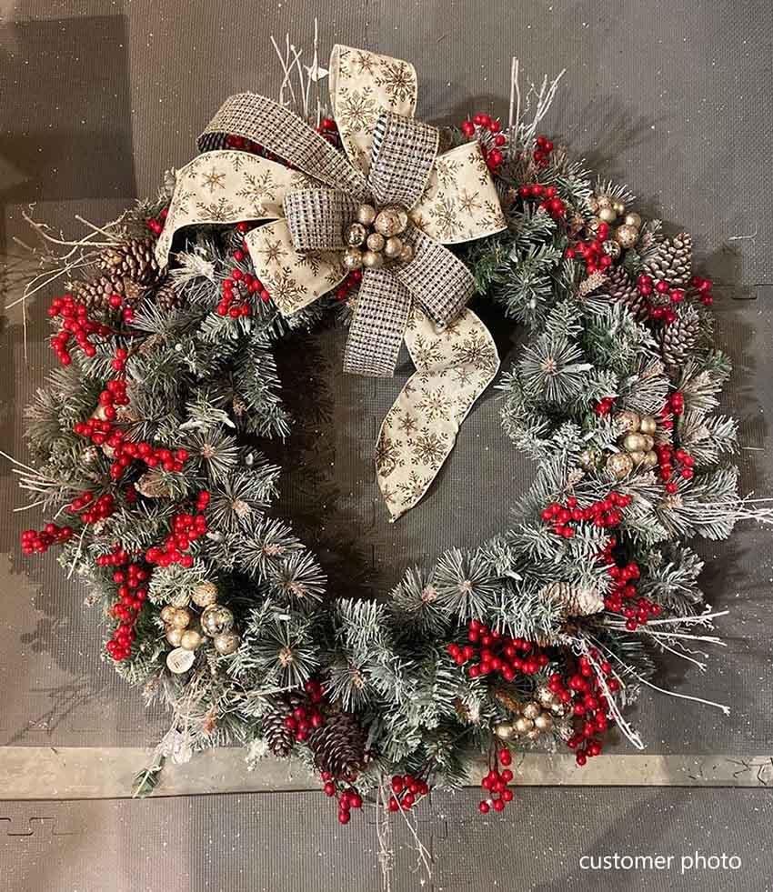 9' X 12" Frosted Virginia Garland - Clear LED - Image 6