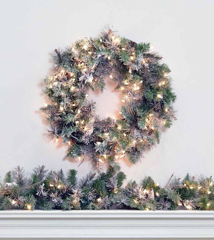 Frosted Virginia Wreath and Garland - Image 7