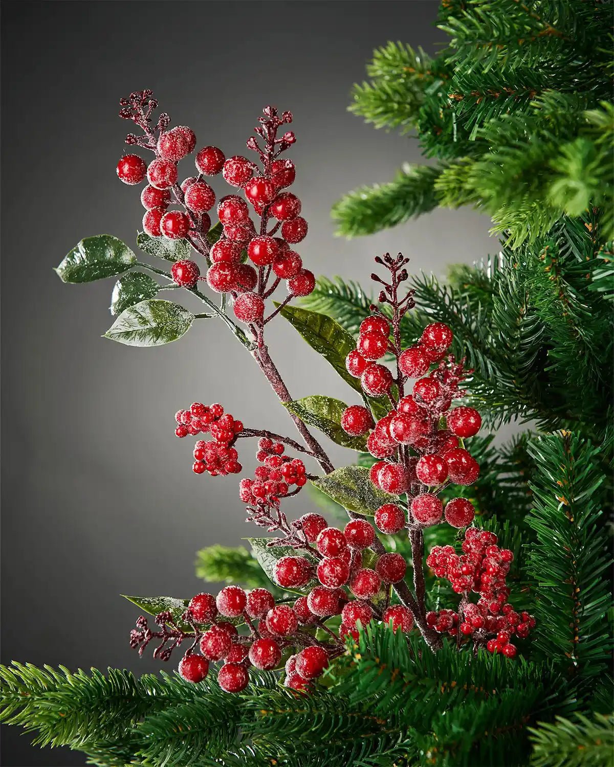 Frosted Mixed Berries Spray, Red, 72 cm - Image 2