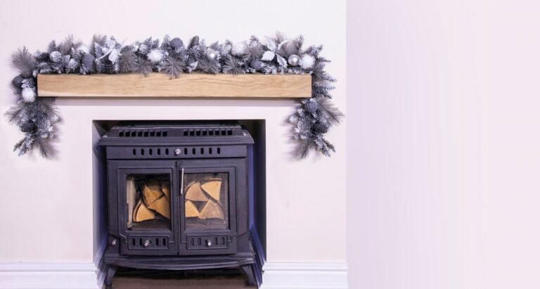 180cm Decorated Silver Mixed Pine Garland with White Poinsettia