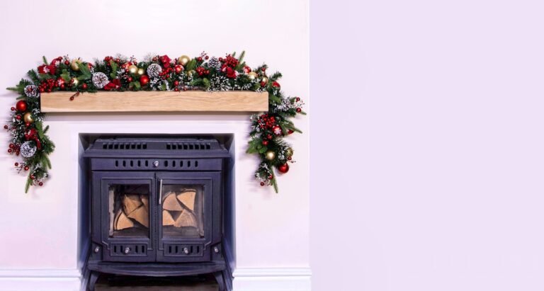 180cm Decorated Mixed Pine Garland with Red & Gold Baubles