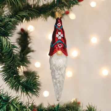 Old World Gnomecicle Glass Christmas Ornament