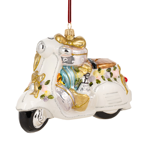 Huras Family Wedding Scooter ( No Date ) European Blown Ornament