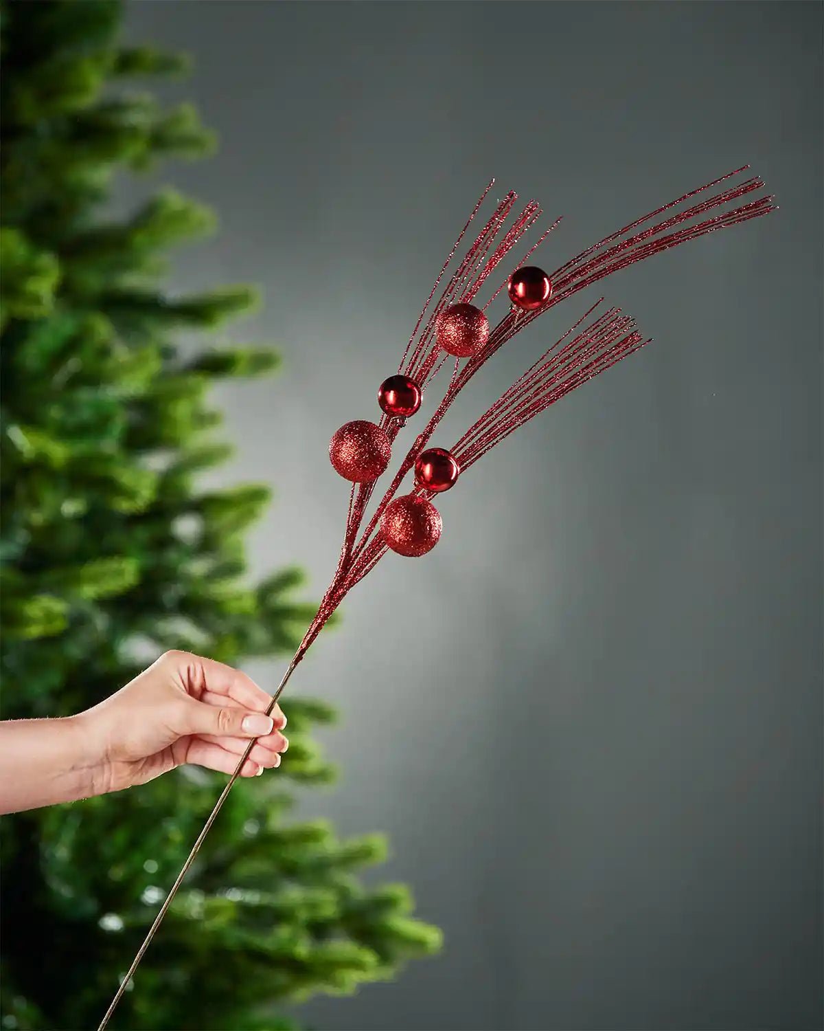 Glitter Bauble Spray, Red, 72 cm - Image 2