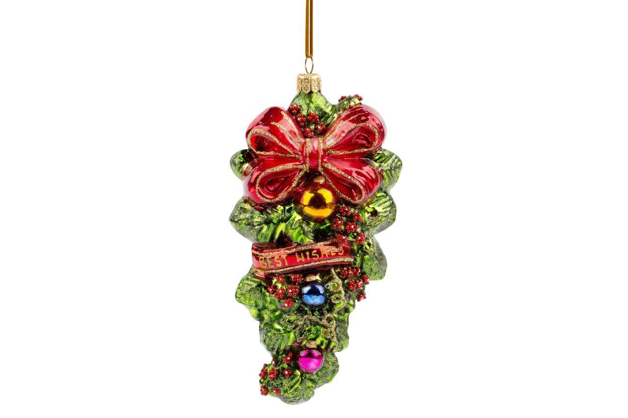 Huras Family Holiday Swag European Blown Ornament