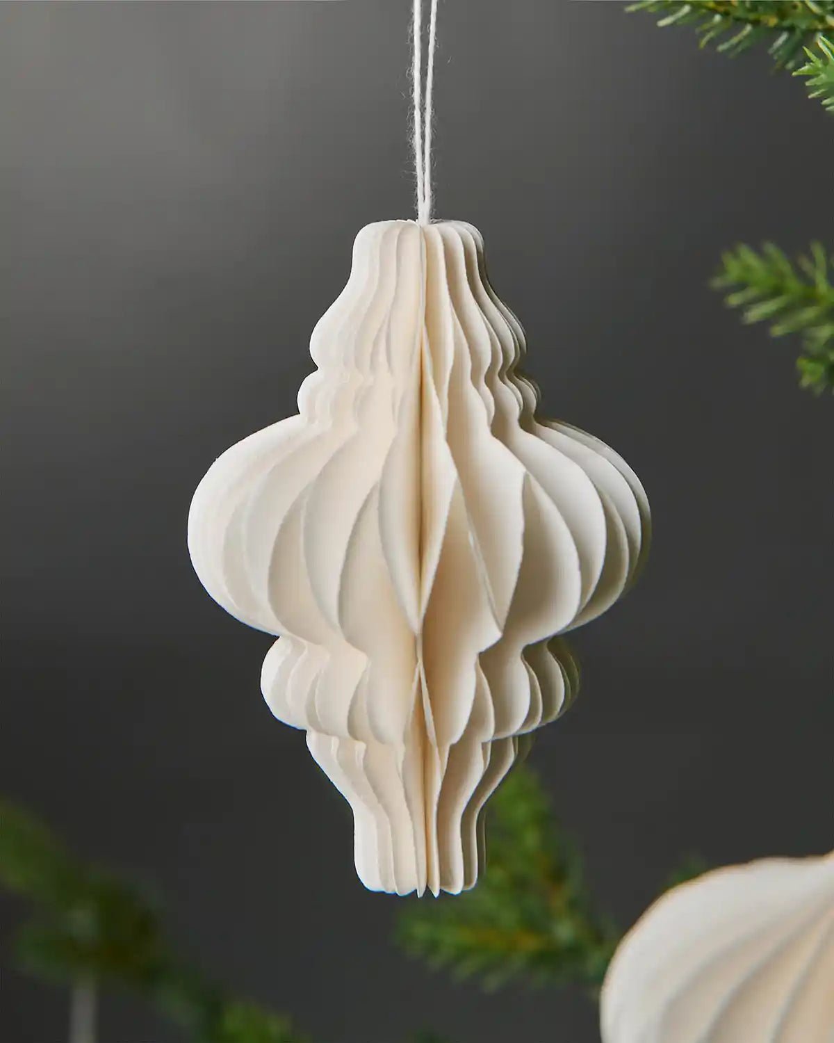 Set of 12 Paper Decorations, Off-White, 10 cm — Off White - Image 5
