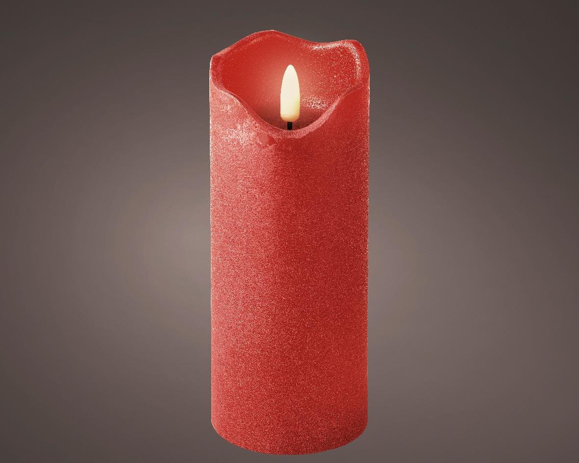 LED Battery Operated Red Wave Candle 6.7" - Image 2