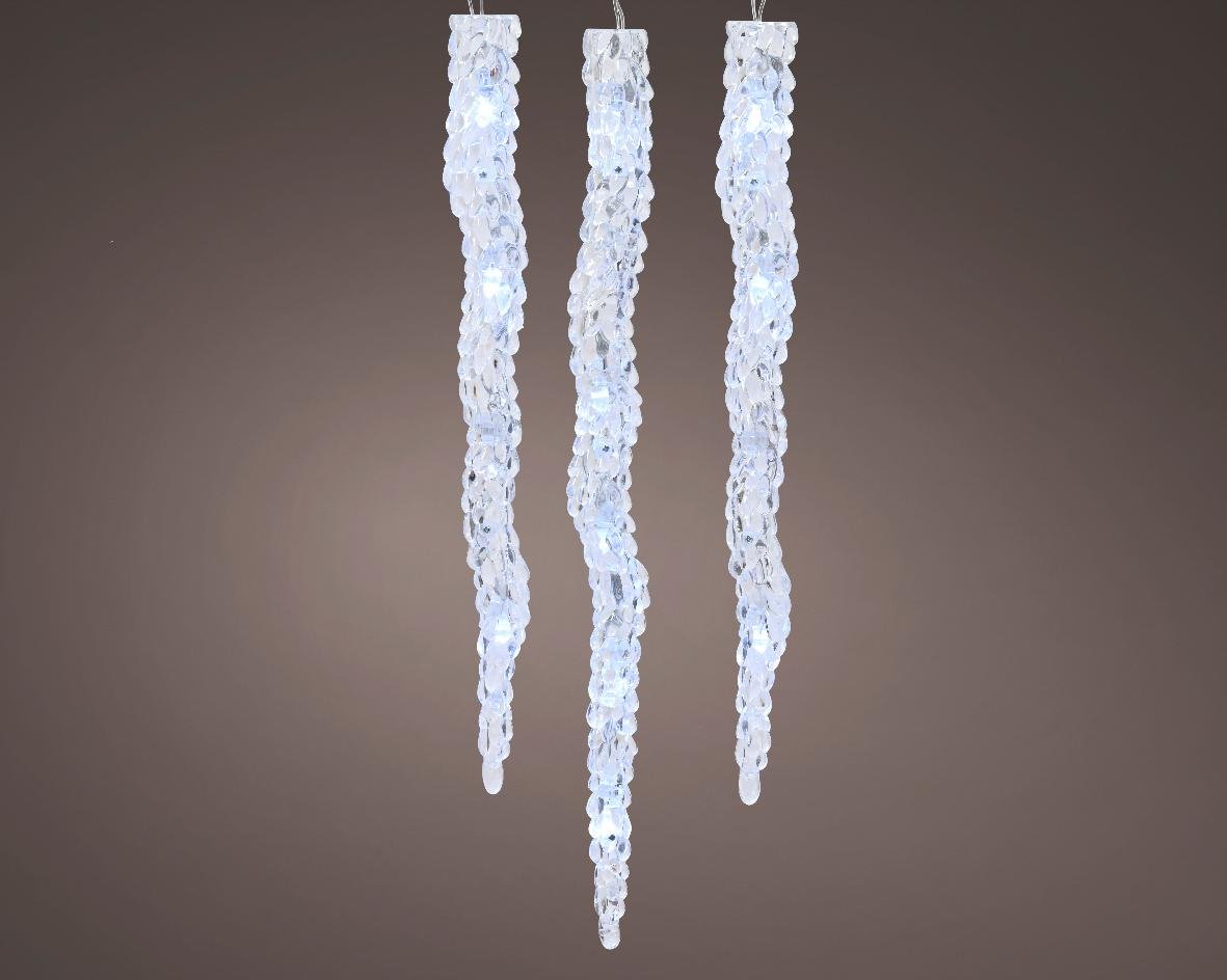 LED Cool White Icicle 60 Light Set 11.2 ft With Transparent Wire - Image 2