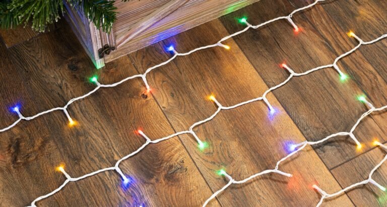 600 Multi function LED Lights with White cable - Multicolour