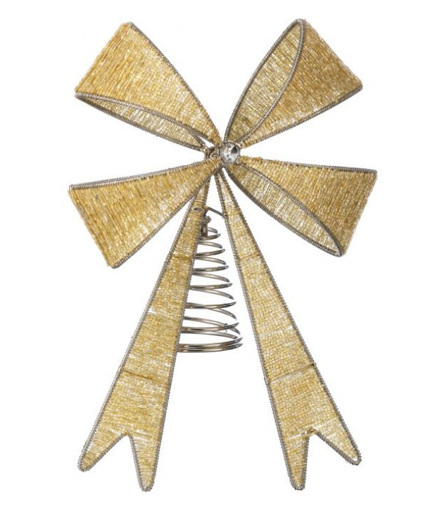 Beaded Bow Tree Topper 11"