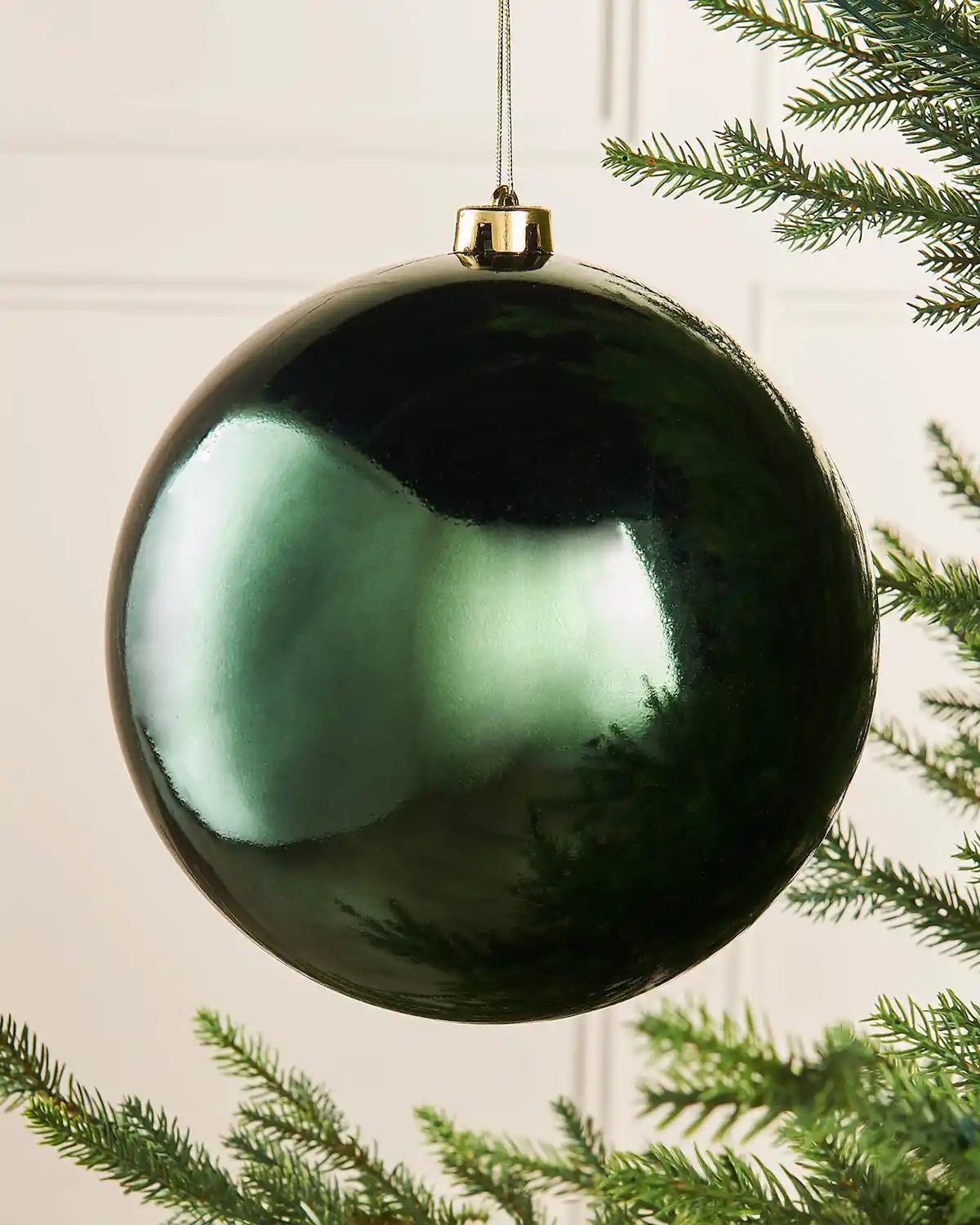 Sage Green Oversized Shatterproof Bauble, Gloss, 20 cm — 20 cm / Gloss