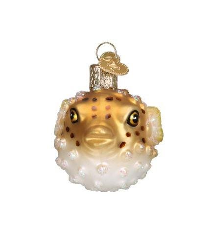 Old World Pufferfish Glass Christmas Ornament - Image 4