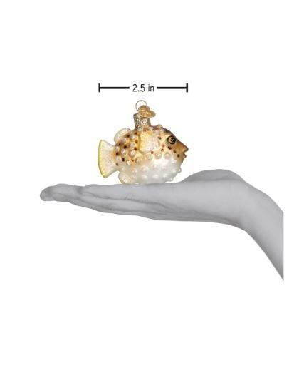 Old World Pufferfish Glass Christmas Ornament - Image 6