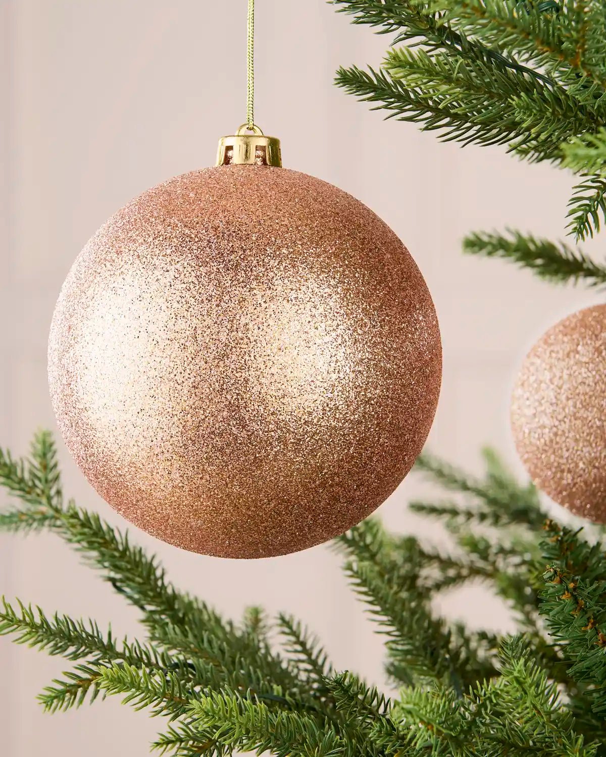 Rose Gold Oversized Shatterproof Bauble, Glitter, 15 cm — 15 cm / Glitter - Image 3