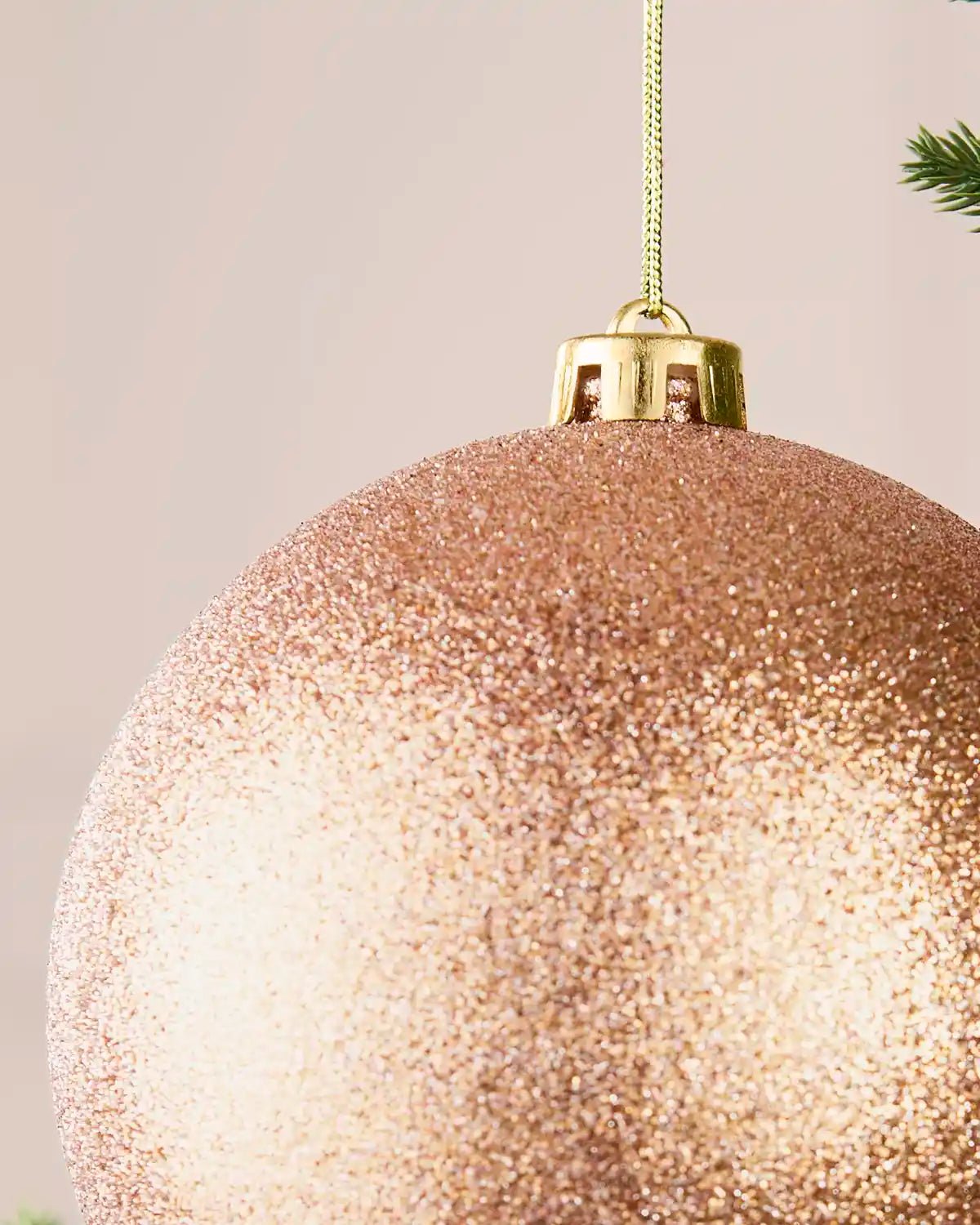 Rose Gold Oversized Shatterproof Bauble, Glitter, 15 cm — 15 cm / Glitter - Image 4
