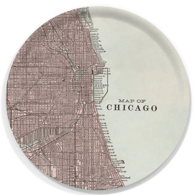 Birchwood Round Tray Chicago 15.7"