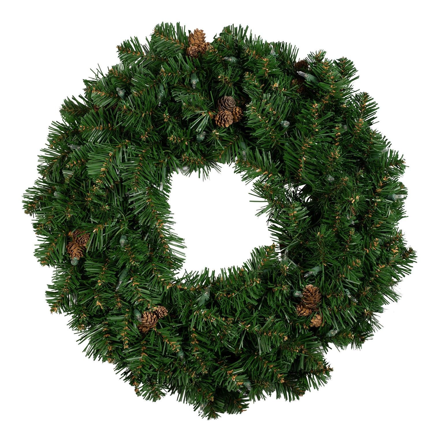 30" Scottsdale Spruce Wreath - Clear LED - Image 2